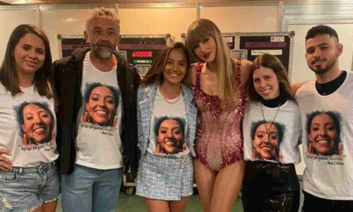 Família de Ana Clara se encontra com Taylor Swift e tira fotos com a cantora